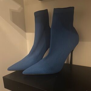 River Island Blue Stiletto Ankle Boots